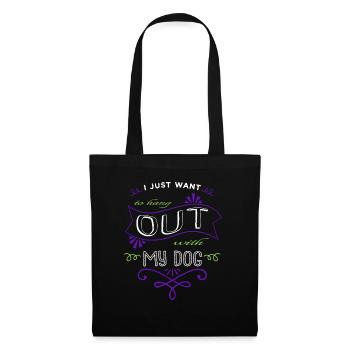 dogs funny sayings gift idea beagle dogs happy - Stoffbeutel - Schwarz - Vorne