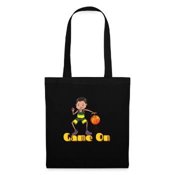 Spiel auf -Basketball Fan Geschenk - Stoffbeutel - Schwarz - Vorne