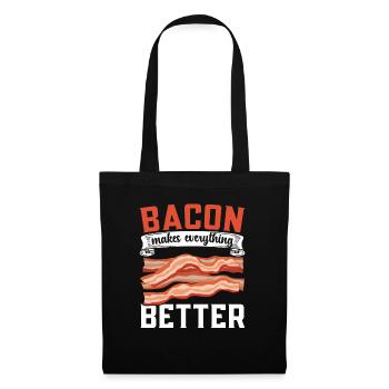 Speck macht alles besser Fleisch Ketogene Diät - Stoffbeutel - Schwarz - Vorne