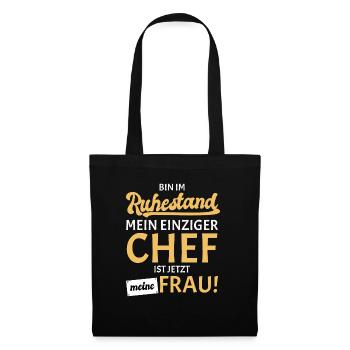 Frau Chef Rentner 2022 2023 - Stoffbeutel - Schwarz - Vorne