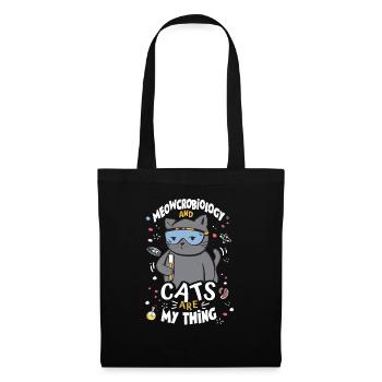 Microbiologist Cat Lab Cartoon - Tote Bag - black - Front