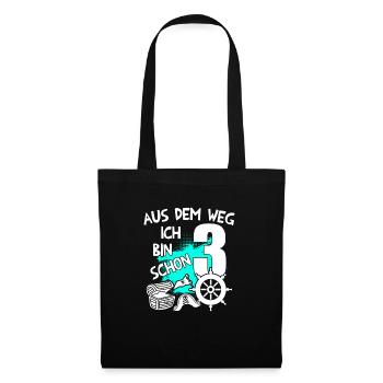 Piraten Geburtstag Ich bin 3 Jahre alt - Stoffbeutel - Schwarz - Vorne