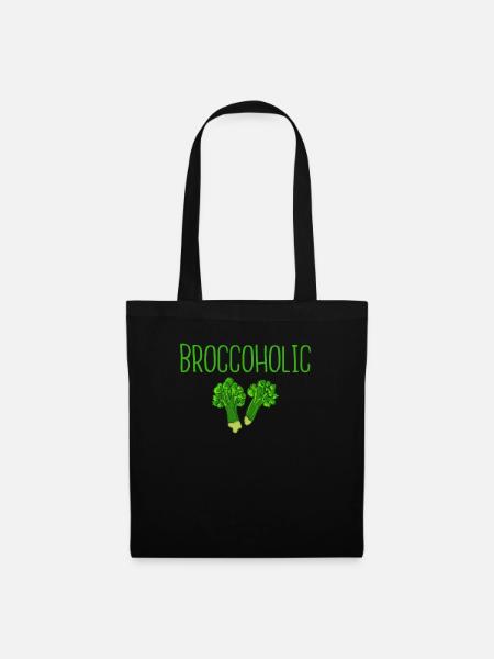 Broccoholic Gesundes Gemüse Fleischlos Vegan - Stoffbeutel - Schwarz