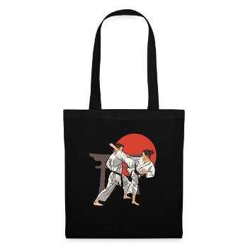 Karateka japon - idee cadeau karate - Sac en tissu - noir - Devant