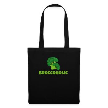 Broccoholic légumes verts brocoli végétarien - Sac en tissu - noir - Devant