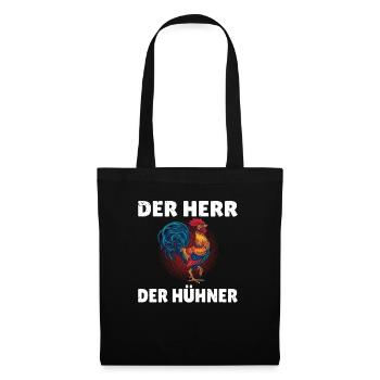 Der Herr der Hühner Hühnerwirt Landwirtschaft Outf - Stoffbeutel - Schwarz - Vorne