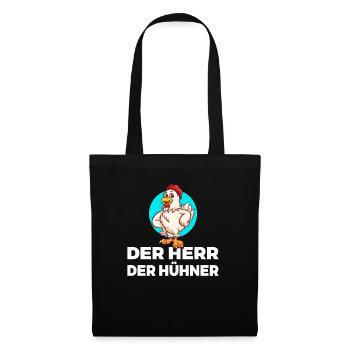 Der Herr der Hühner Hühnerliebhaber Landwirt Hahn - Stoffbeutel - Schwarz - Vorne
