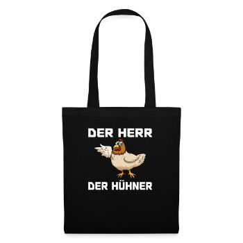 Der Herr der Hühner Bauernhof Sprüche Bauer Küken - Stoffbeutel - Schwarz - Vorne