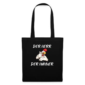 Der Herr der Hühner Hühnerwirt Landwirtschaft Outf - Stoffbeutel - Schwarz - Vorne