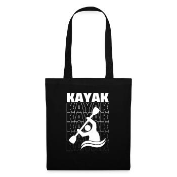 kayak love canoë retro - Sac en tissu - noir - Devant