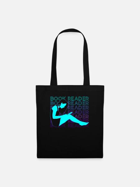 Buch Reader Retro Geschenk - Stoffbeutel - Schwarz