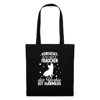 Witziges Yorkie Frauchen Hundeliebhaber Yorkie - Stoffbeutel - Schwarz - Vorne