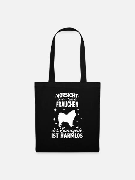 Witziges Samojeden Frauchen Hundehalter Samojede - Stoffbeutel - Schwarz