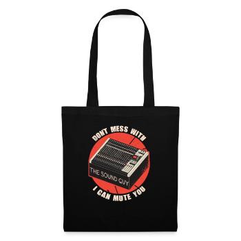 Funny Sound Guy Art pour la production de musique audio - Sac en tissu - noir - Devant