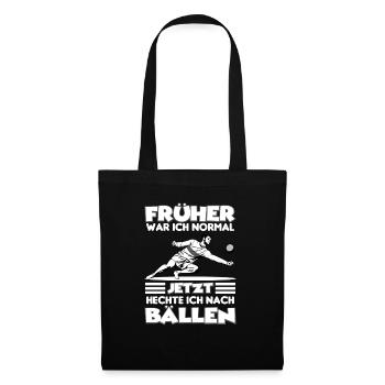 Früher war ich normal jetzt Ballsport | Faustball - Stoffbeutel - Schwarz - Vorne