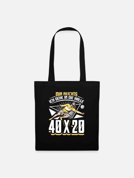 Mir reichts ich gehe in die Halle 40x20 Faustball - Stoffbeutel - Schwarz