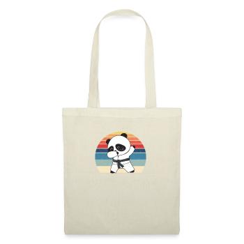Lustige Dabbing Karate Baby Panda Bär Kampfkunst - Stoffbeutel - Natur - Vorne