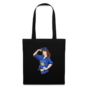 Fille kosovare incassable I Patrimoine kosovar I - Sac en tissu - noir - Devant