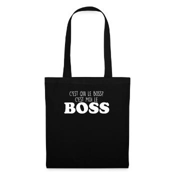 c est qui le boss c est moi le boss - Sac en tissu - noir - Devant