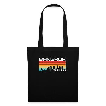 Vintage Thaïlande Vacances Asie Coucher de soleil Bangkok - Sac en tissu - noir - Devant