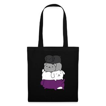 Hundehaufen asexuell LGBT Lesbisch Gay Pride Stolzer Spaß - Stoffbeutel - Schwarz - Vorne