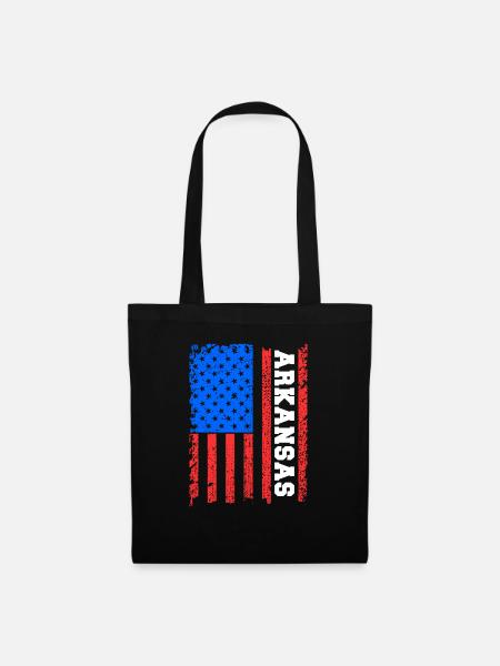 Arkansas Usa flaggen geschenk - Stoffbeutel - Schwarz