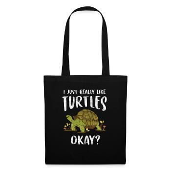 Turtle Relaxed Chill Sea Ocean Beach - Tote Bag - black - Front