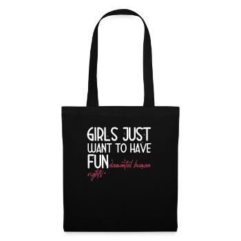 Girls Just Wanna Have Fundamental Rights - Sac en tissu - noir - Devant