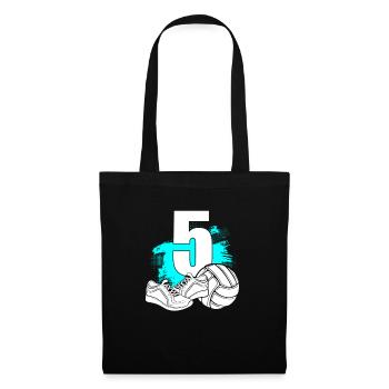Volleyball 5 years old Volleyball player 5th birthday - Tote Bag - black - Front