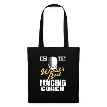 I'm The World's Best Fencing Coach Vintage Tee - Stoffbeutel - Schwarz - Vorne