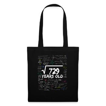 Square Root of 729 27TH Funny Math Birthday - Stoffbeutel - Schwarz - Vorne