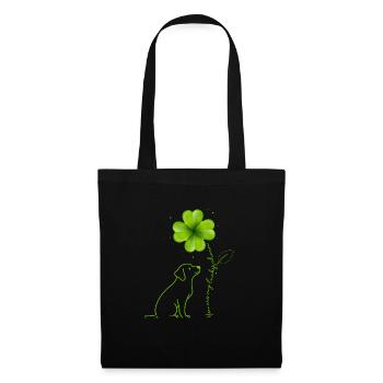 Tu es mon porte-bonheur trèfle du Labrador - Sac en tissu - noir - Devant