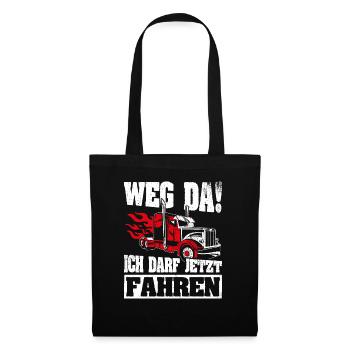 LKW Führerschein Bestanden Weg Da! Geschenk LKW-Fa - Stoffbeutel - Schwarz - Vorne