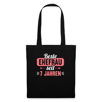 Beste Ehefrau Bester Ehemann seit 7 Jahren - Stoffbeutel - Schwarz - Vorne