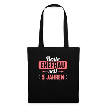 Beste Ehefrau Bester Ehemann seit 5 Jahren - Stoffbeutel - Schwarz - Vorne