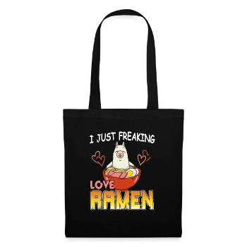 Je flippe juste l’amour Ramen Funny Designs Tea - Sac en tissu - noir - Devant