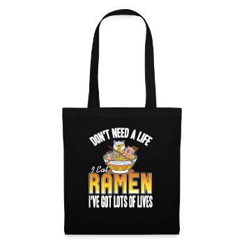 N’a pas besoin d’une vie je mange des ramen drôles d’amoureux des ramen - Sac en tissu - noir - Devant