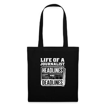 Journaliste Journalisme Vie d’un journaliste - Sac en tissu - noir - Devant