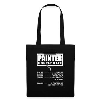 Peintre Peinture Peintre Tarif horaire - Sac en tissu - noir - Devant