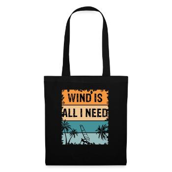 Wind is all i need - Windsurfer Windsurfing - Stoffbeutel - Schwarz - Vorne