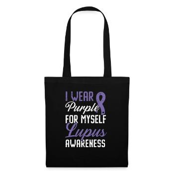 Je porte du violet pour moi-même Lupus Awareness Disease - Sac en tissu - noir - Devant