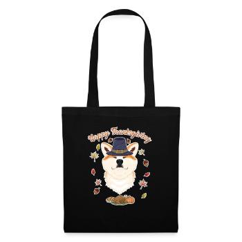 Joyeux Thanksgiving I Amoureux des chiens I Akita Inu - Sac en tissu - noir - Devant