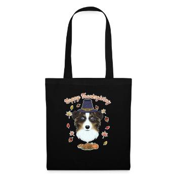 Joyeux Thanksgiving I Dog Lover I Australien - Sac en tissu - noir - Devant