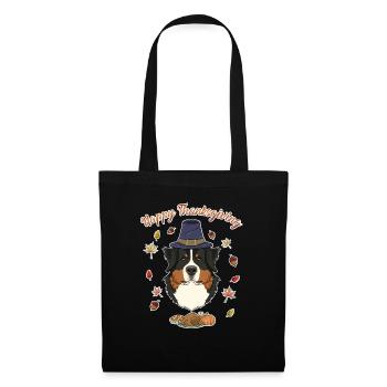 Happy Thanksgiving I Dog Lover I Bernese Mountain - Stoffbeutel - Schwarz - Vorne