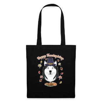 Happy Thanksgiving I Dog Lover I Husky - Tote Bag - black - Front