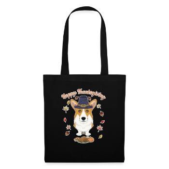 Happy Thanksgiving I Dog Lover I Welsh Corgi - Tote Bag - black - Front