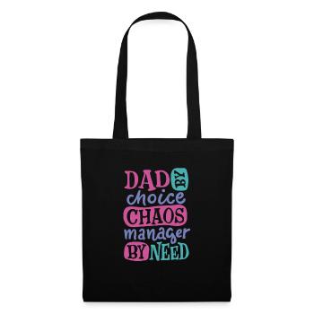 Papa-Chaos-Manager Papa-Chaos-Manager Geschenk Ins - Stoffbeutel - Schwarz - Vorne