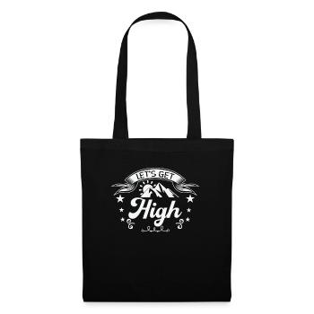 Let's Get High Wandern Berge Wanderer Outdoor Sort - Stoffbeutel - Schwarz - Vorne