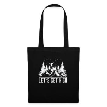 Let's Get High Wandern Berge Wanderer Outdoor Sort - Stoffbeutel - Schwarz - Vorne