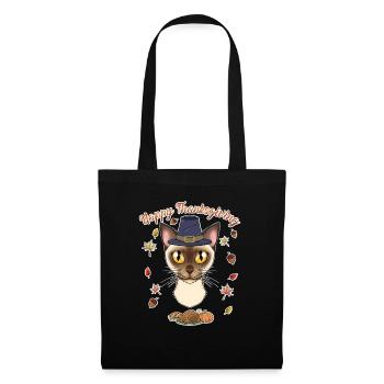 Amoureux des chats birmans I Happy Thanksgiving - Sac en tissu - noir - Devant
